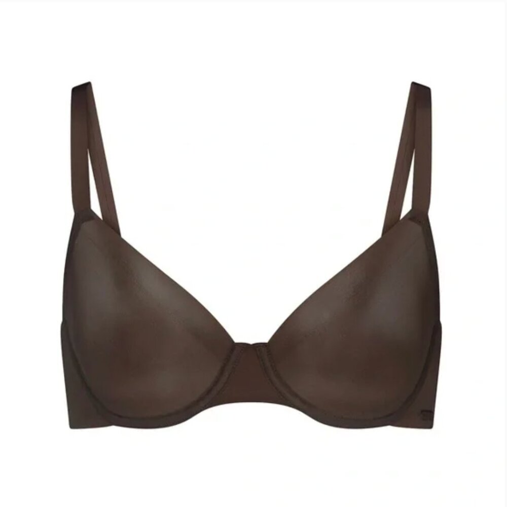 NWT ✨ Skims No Show Unlined Demi Bra in Espresso 32D